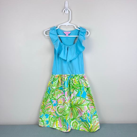 Lilly Pulitzer Girls Little Loranna Dress Multi Elephant Ears 10 - Picture 1 of 6